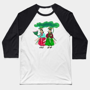 Minhwa: Taoist Fairy Sisters A-3 Type Baseball T-Shirt